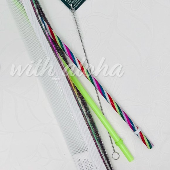 🌹SALE🌹NEW Starbucks 2 Reusable 24oz Straws & Brush SET - Picture 5 of 10
